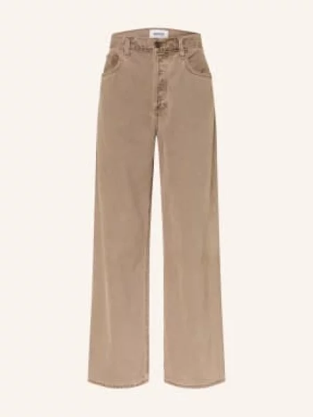 Agolde Široké Džíny Low Slung Baggy trail md grey brown šedé