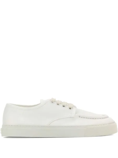 Sneakerși Prada cu șireturi din piele alb