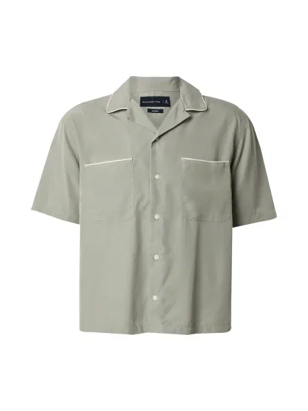 Abercrombie & Fitch Cămașă verde pastel alb