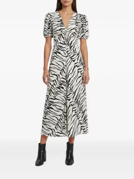 Rochie maxi Rixo cu imagine cu dungi de tigru alb