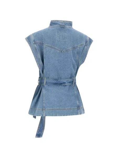 Vestă denim Boss asimetrică albastru