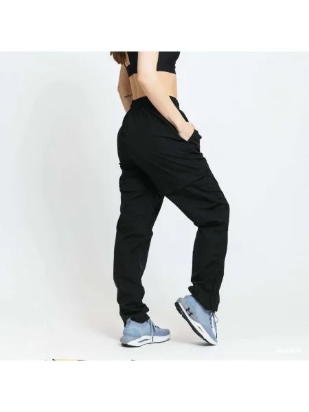 Παντελόνια Urban Classics Ladies Shiny Crinkle Nylon Zip Pants Black XS μαύρο