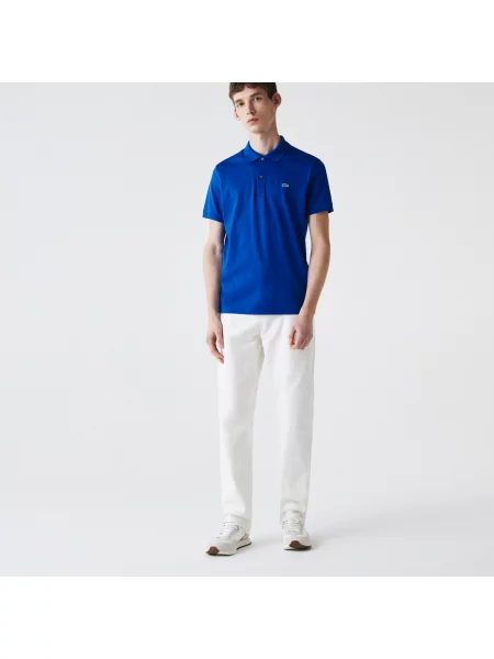 Lacoste Koszulka Polo Regular Fit Z Bawełny Pima niebieska