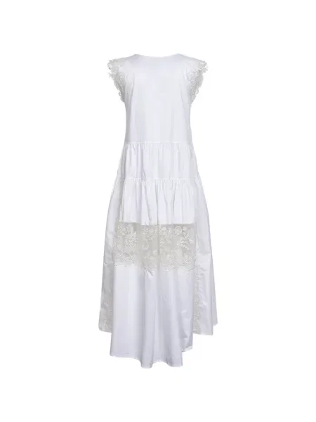Rochie maxi Maurizio din dantelă alb