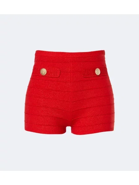 Pantaloni scurți Retrofete tricotate roșu