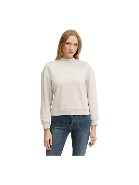 Bluza Armani Exchange z wysokim kołnierzem z logo beżowa