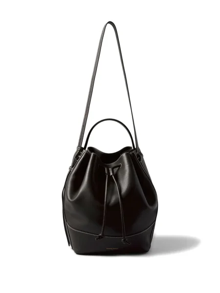 Kožna torbica bucket Claudie Pierlot crna