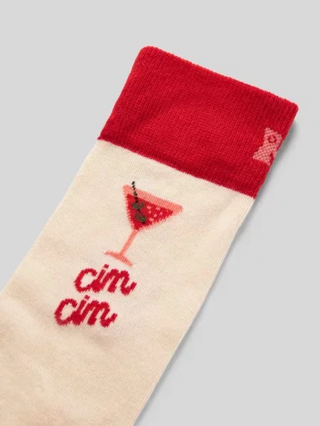 Skarpety z nadrukowanym motywem model ‘Cin Cin’ Happy Socks białe