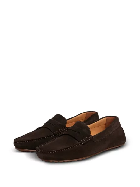 Pantofi loafer Hackett London din piele de căprioară maro