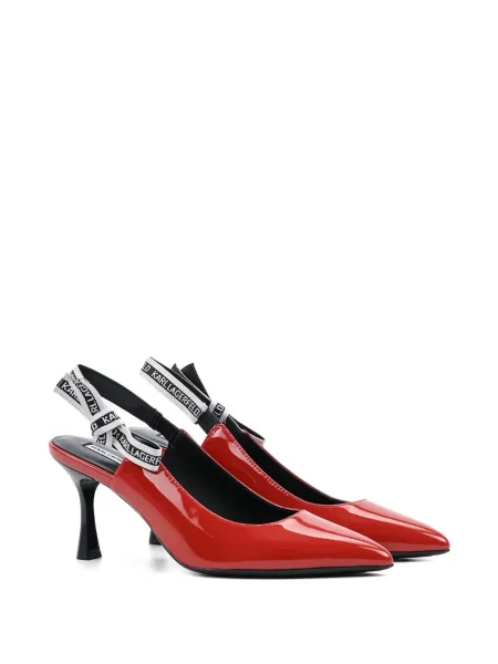 Pantofi cu toc Karl Lagerfeld slingback roșu