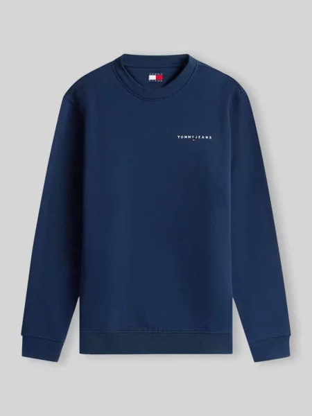 Bluza o kroju regular fit z małym napisem z logo Tommy Jeans granatowa