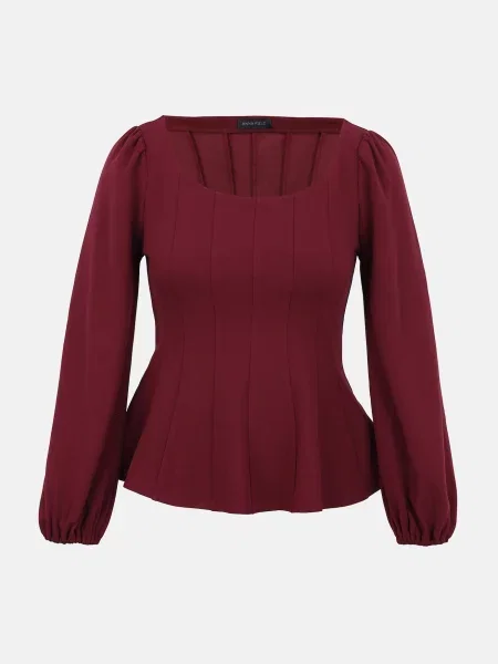 Anna Field Tricou bordeaux roșu