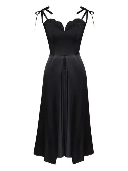 Rochie midi Post Meridiem până la genunchi cu crăpătură de costum negru