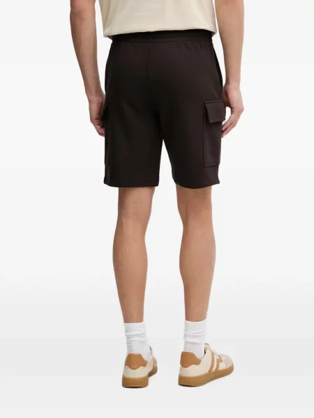 Pantaloni scurți cargo Lacoste cu autograf maro