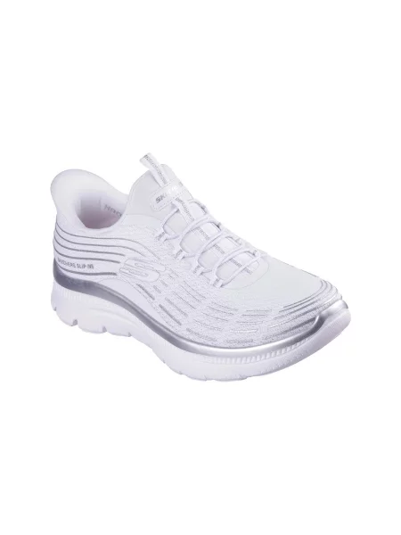 Pantofi Skechers plasă alb