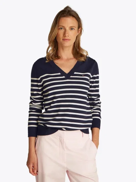 TOMMY HILFIGER Pulover plava bijela