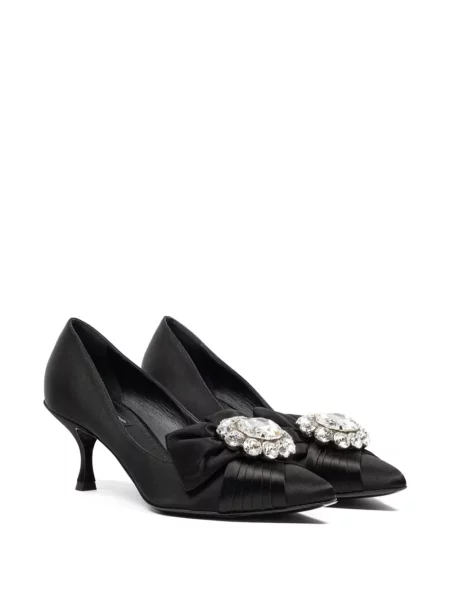 Pantofi cu toc Dolce & Gabbana cu funde negru