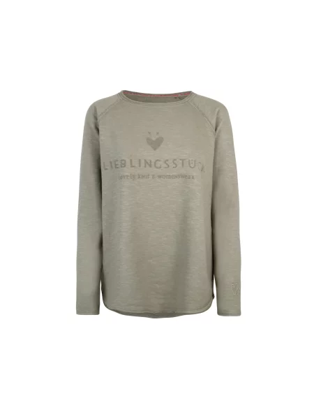 LIEBLINGSSTÜCK Tričko Cathrina melír / olivová hnědý