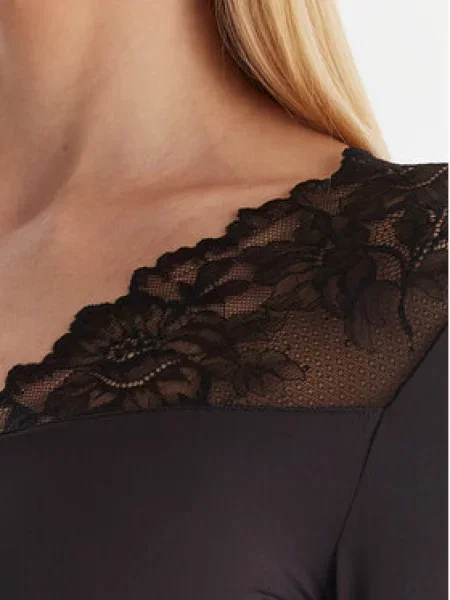 Ysabel Mora Pižamos palaidinė Slim Fit juoda