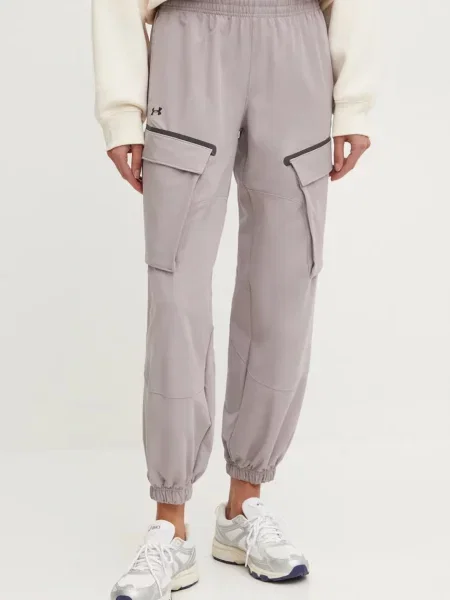 Under Armour pantaloni Unstoppable femei fason cargo high waist violet