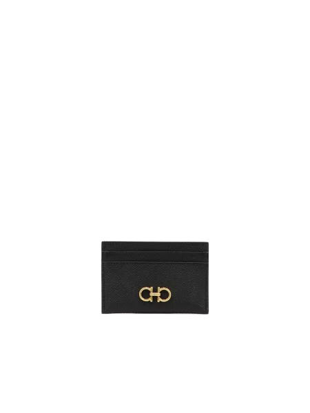 Portfel Ferragamo skórzany z logo czarny