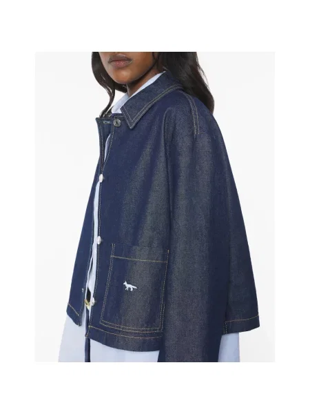 Kurtka jeansowa Maison Kitsune niebieska