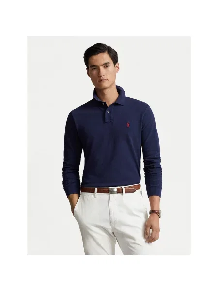 Polo Ralph Lauren Polo majica Mornarsko Custom Slim Fit modra