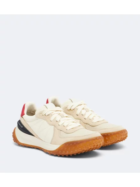 Sneakerși Moncler din piele de căprioară alb