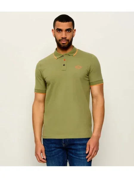 Tricou polo Replay stretch verde