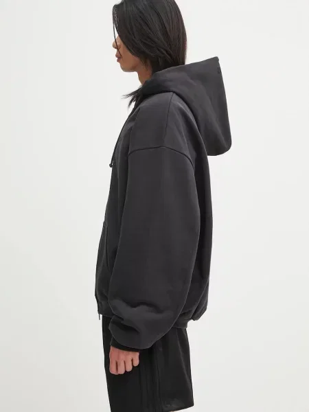 Μπλούζα VETEMENTS Puffed Oversized Zip-Up με κουκούλα μαύρο