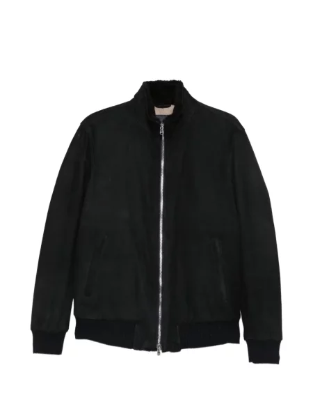 Geacă bomber Barba din piele de căprioară negru