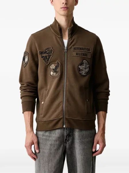 Hanorac cu fermoar Aeronautica Militare maro