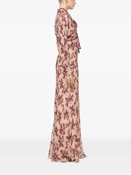 Rochie maxi Nissa de mătase cu model floral