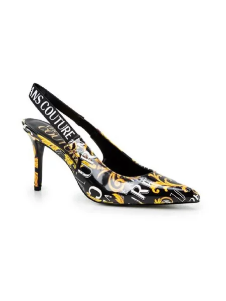 Czółenka Versace Jeans Couture z nadrukiem czarna