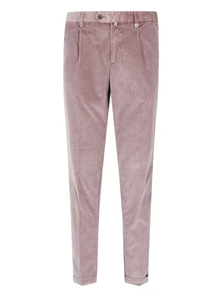Pantaloni Myths de catifea cord plisate roz