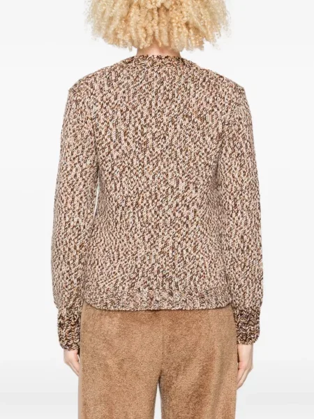 Pulover Moncler cu decolteu rotund maro