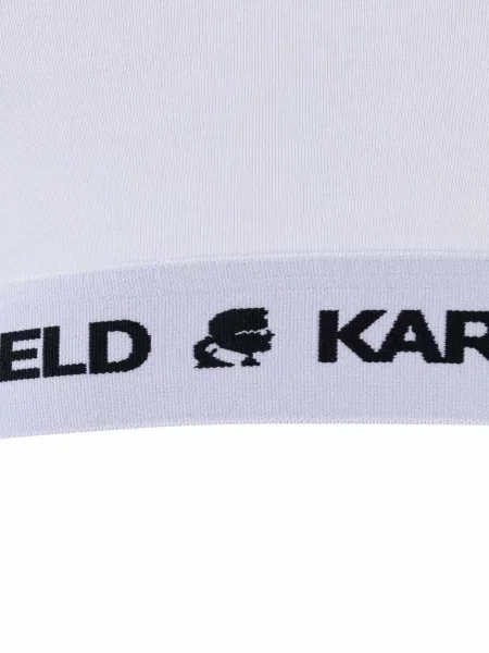 Sportinė liemenėlė Karl Lagerfeld su autografu balta