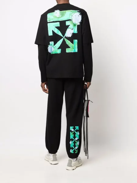 Pantaloni Off-white alergare alb