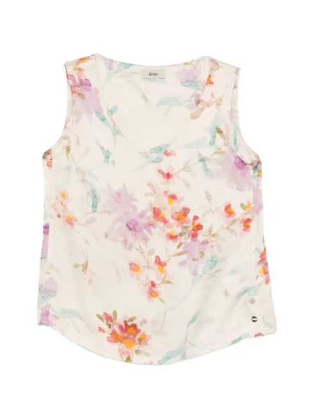 Top Herno cu model floral cu decolteu în V