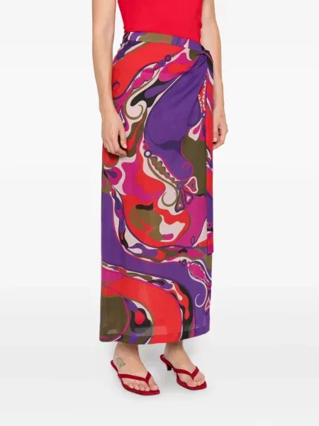 Fusta maxi Pucci cu imagine cu imprimeu abstract violet