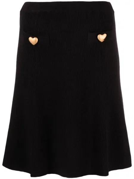 Fustă Moschino de lână cu motiv cu inimi