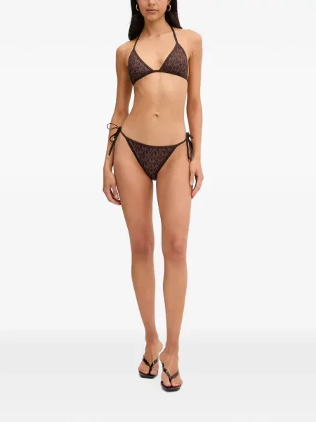 Reversibil costum de baie Michael Michael Kors cu autograf evazat negru