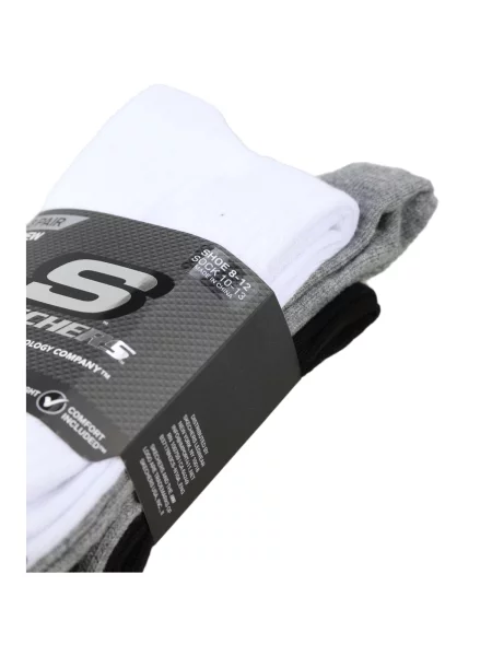 Zokni SKECHERS Non Tery Crew Arch Support 3 pack white/black Non Tery Crew Arch Support fehér