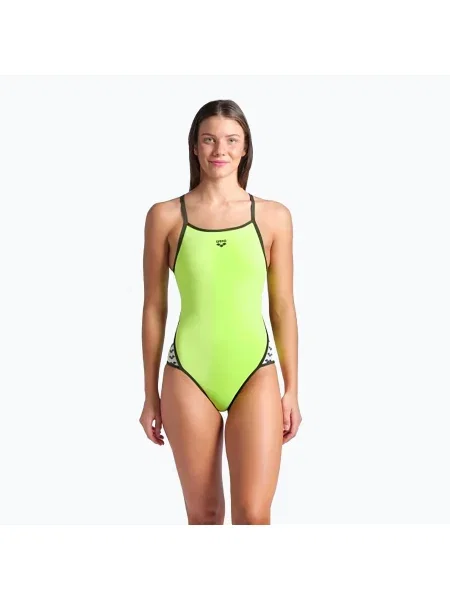 Costum de baie dintr-o singură piesă pentru femei arena Icons Super Fly Back Solid artic lime/dark sage