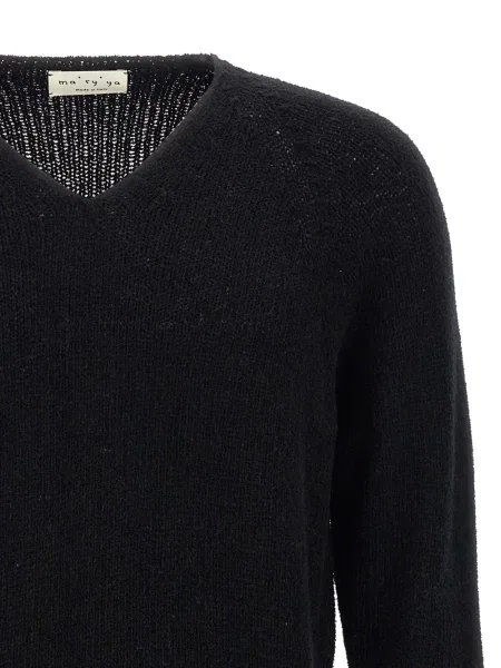 Pulover Ma'ry'ya cu decolteu în V negru