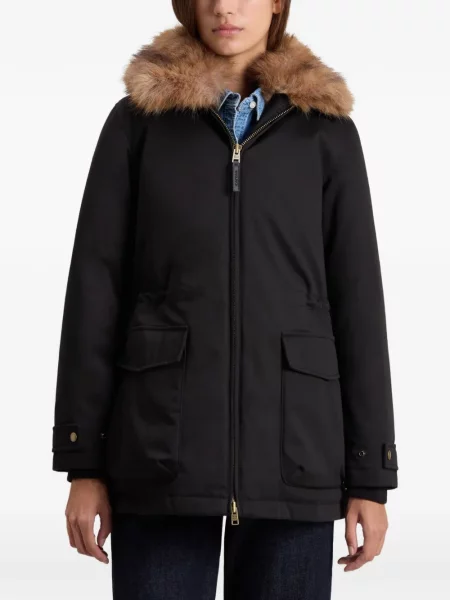 Gulerat geacă Woolrich cu blană negru