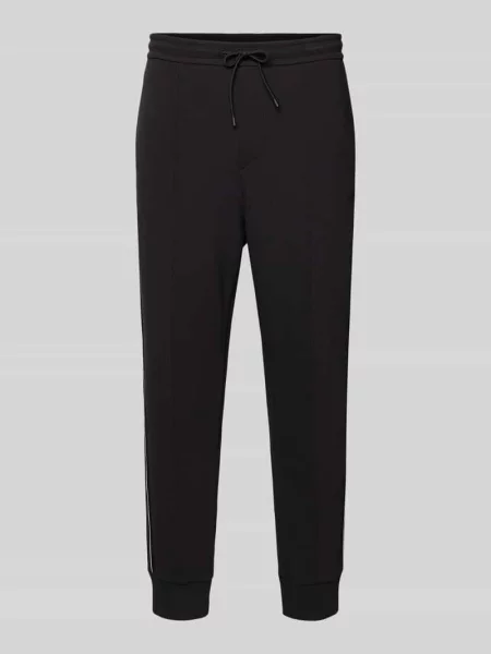 Spodnie dresowe o kroju regular fit z mieszanki bawełny model „JOIN HADIKO” Boss Green czarny