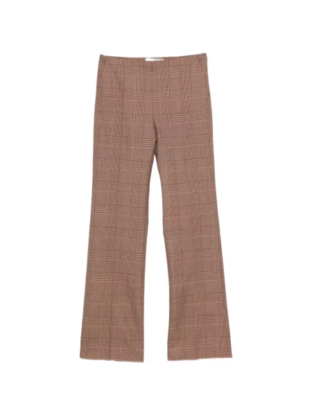 Pantaloni Max Mara în carouri maro