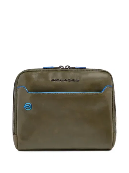 Geanta crossbody Piquadro cu autograf verde