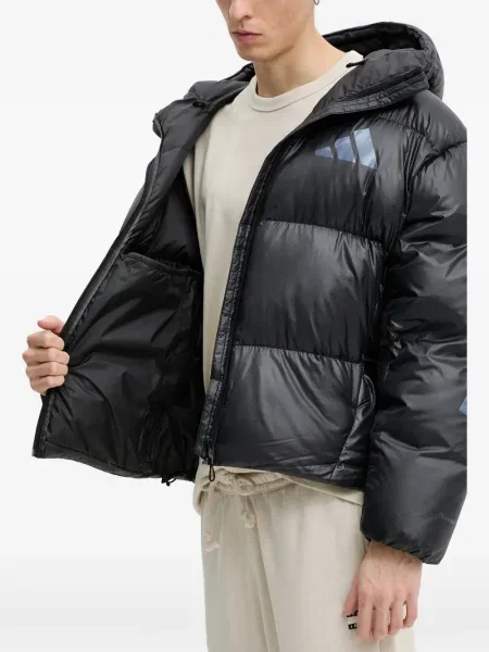 Kalhoty Adidas s kapucí s potiskem modré